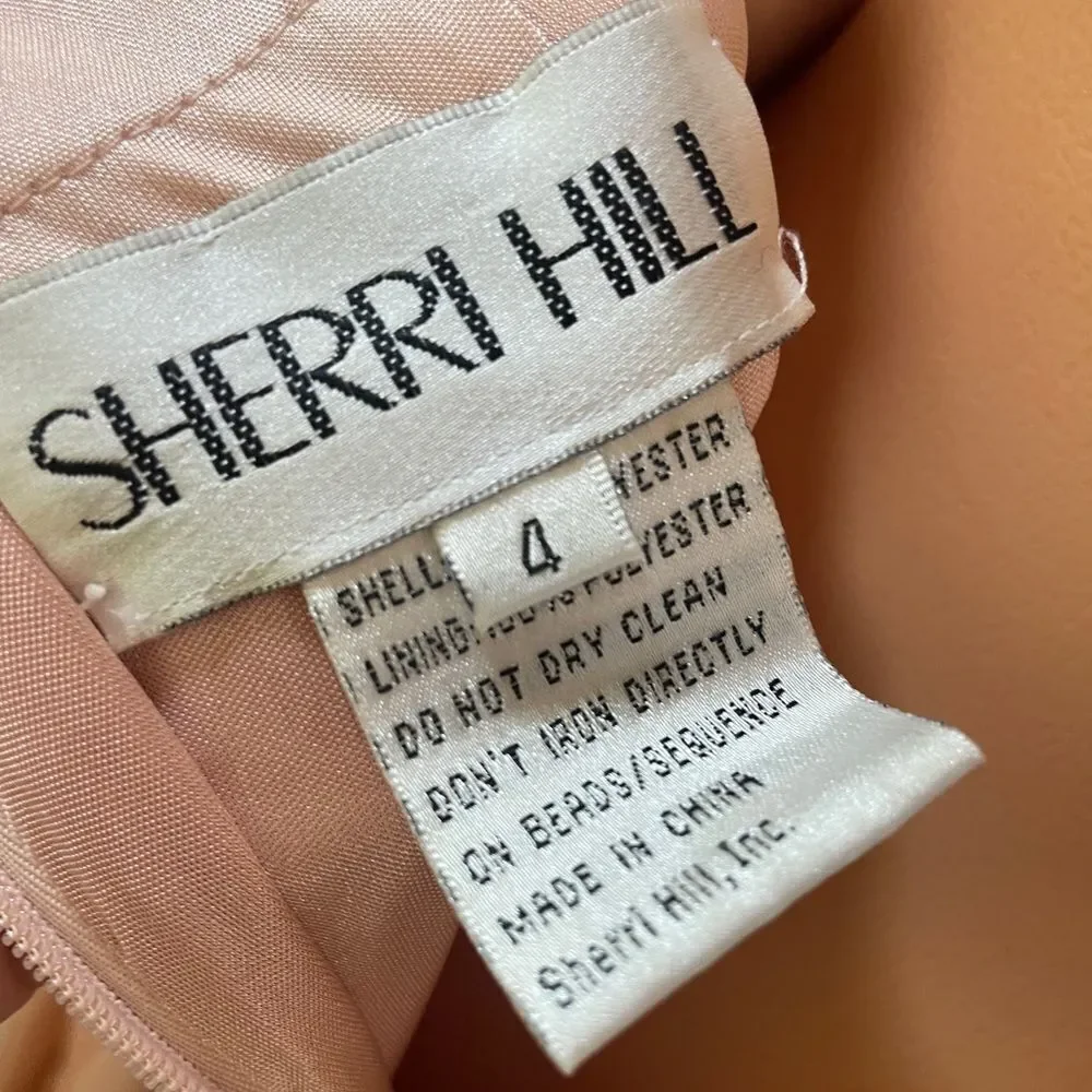 Sherri‎ Hill Pink Halter Prom Gown with Slit Blush Sz. 4 50869